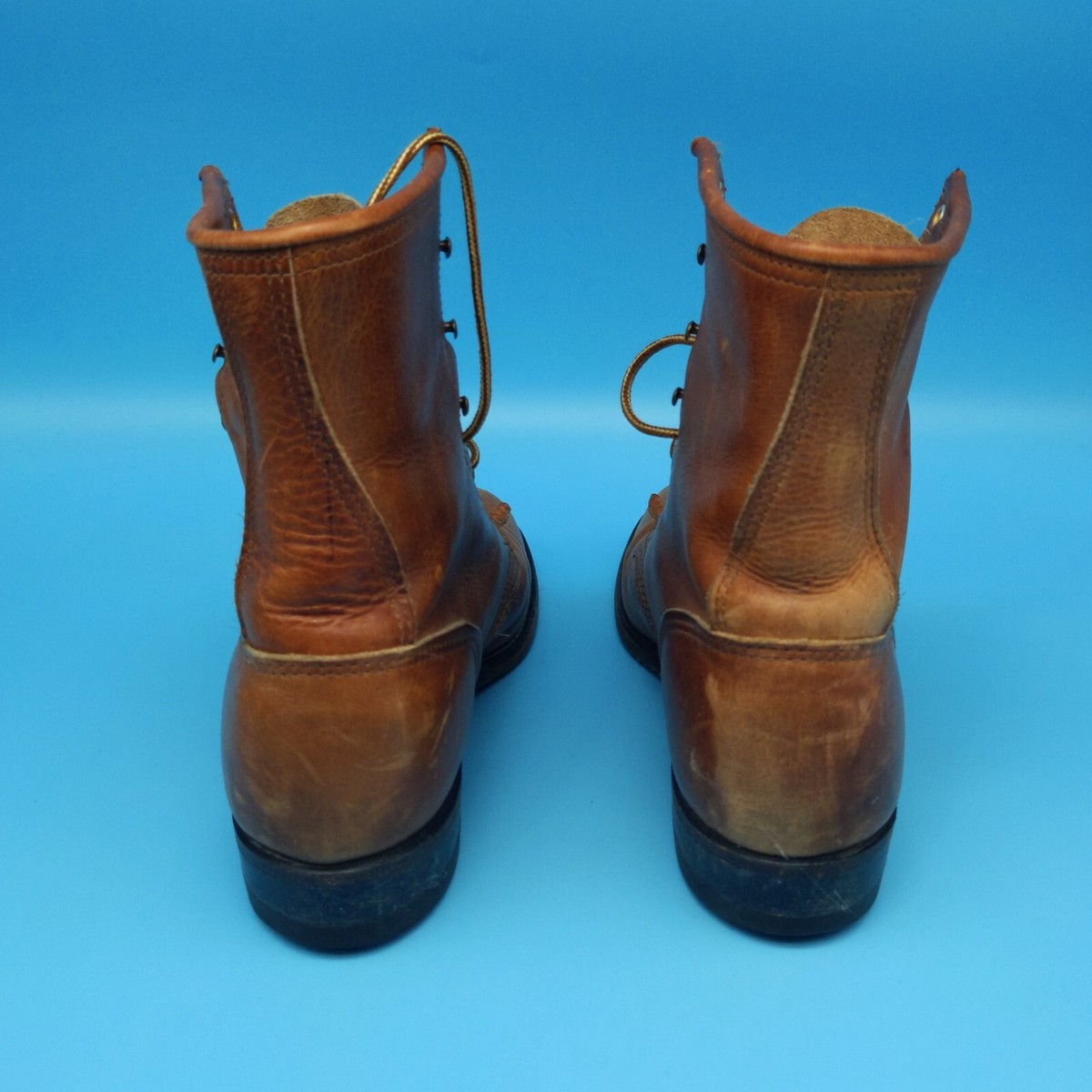 DD Tuff USA High-Quality Brown Leather Lace-Up Roper Boots  display picture 3