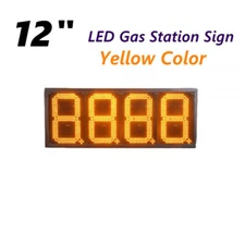 12" LED Gas Station Electronic Fuel Price Sign Yellow Color Motel Price Sign