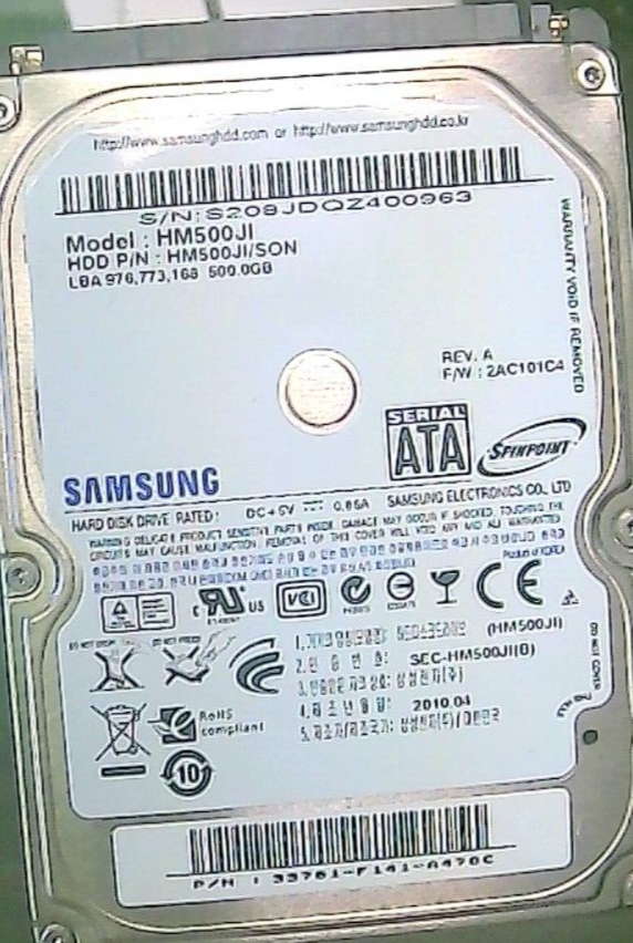 SAMSUNG (HM500JI/SON) 500 GB HDD 2.5" 5400 RPM SATA Laptop Hard Disk ...