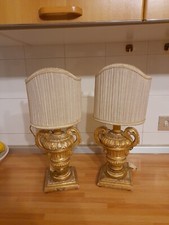 C0ppia Di Palmette Anforette Portapalme  Giarrette A Foglia Oro In Legno impero