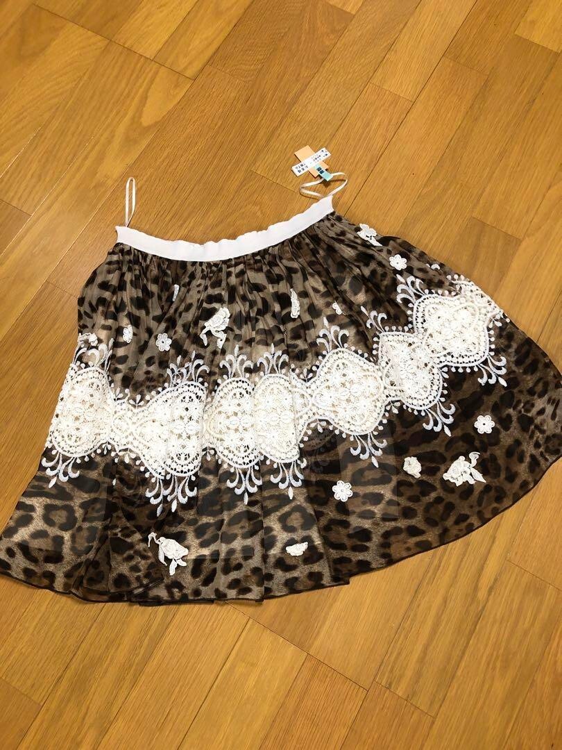 スカート Dolce & Gabbana LEOPARD PRINT CHARMEUSE LONGUETTE SKIRT DOLCE&GABBANA X SKIMS MILKY SHEER LONG SKIRT | LEOPARD