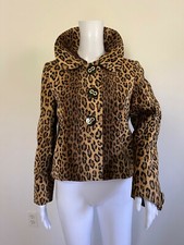 MILLY Beige Brown Black Cotton Blend Faux Fur...