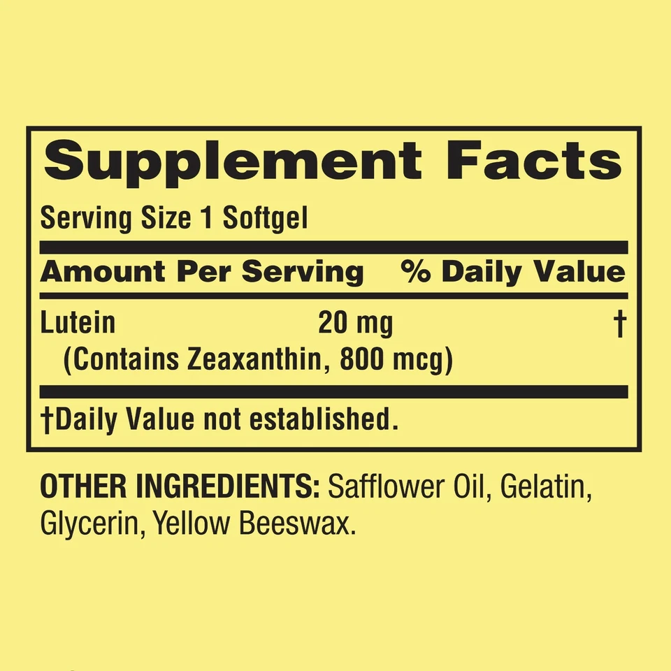 Spring Valley Lutein with Zeaxanthin Softgels, 20 mg, 30 Count. - Image 4 of 4