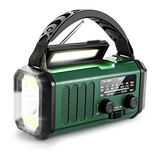 Emergency Hand Crank Radio with 10000mAh/37000mWh Battery Backup, NOAA/AM/FM