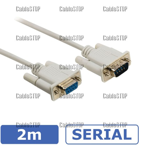 9 Pin RS232 Straight Serial Null Modem Male and Female Data Computer PC Cable - Picture 3 of 18