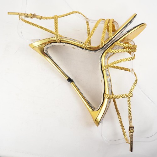 Gucci Damen-Slingback-Sandalen mit offener Zehenpartie in Gold Größe 38,5 - Bild 6 von 20