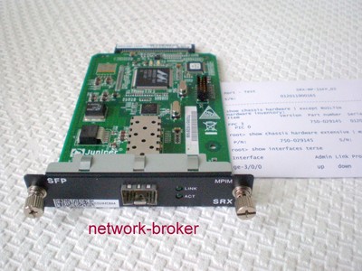 Juniper SRX-MP-1T1E1 T1 Mini Physical Interface Module m-PIM for SRX210 220 240