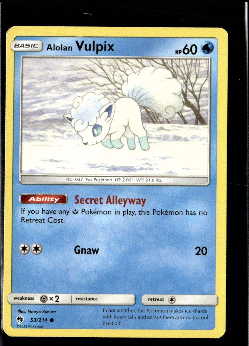 Pokemon Alolan Vulpix 53/214 Lost Thunder Non Holo Common  2 Card Lot