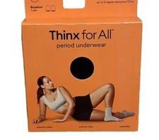 Thinx for All Boyshort Period Underwear Moderate Absorbency Black 1X,2X,3X