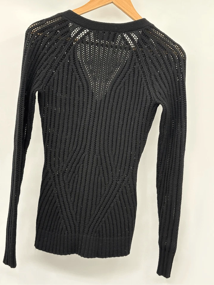 Cárdigan Suéter Derek Lam Mujer Pequeño Negro Botón Manga Larga Lana Bruja Foto 2 de 4