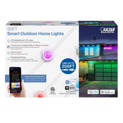 Feit LED Smart-Enabled Permanent Color Changing String Lights Multicolored 50