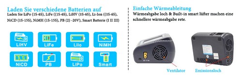 HTRC T240 DUO RC Akku Ladegerät Balance Ladegerät für LiPo LiHV LiFe Lilon NiCd - Bild 15 von 17