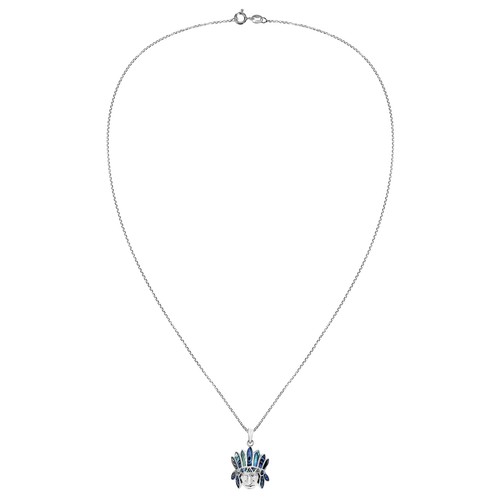 Native American Style Abalone Shell Inlay Sterling Silver Necklace - Picture 4 of 6