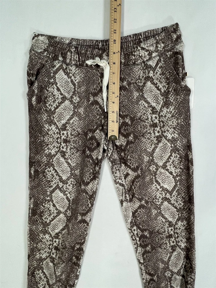 PJ Salvage Lounge Joggers Women Small Soft Elastic Waist Brown Snakeskin - Image 4 of 4