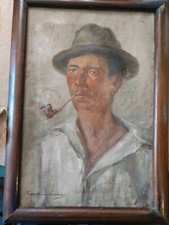 dipinto olio su tela arte calabrese dell'800 Cosenza fir Santoro pittori calabri