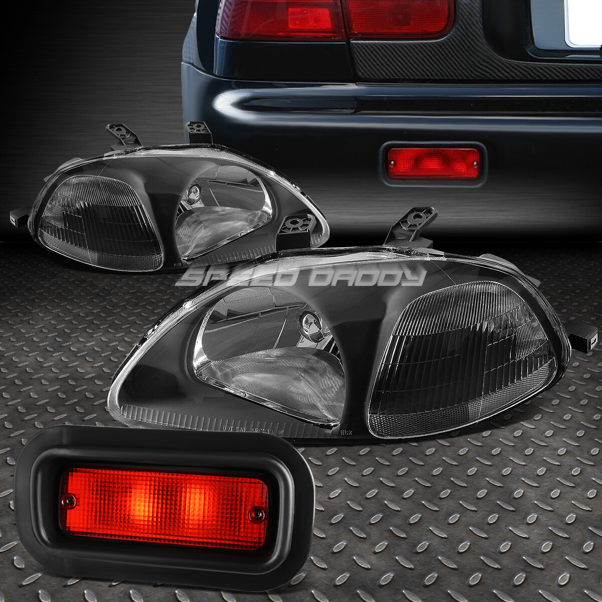 ЧЕРНАЯ ФАРА + ЧЕТКИЙ СИГНАЛ ПОВОРОТА + КРАСНАЯ ЗАДНЯЯ ПРОТИВОТУМАННАЯ ФАРА + ВЫКЛЮЧАТЕЛЬ ДЛЯ CIVIC 96-98