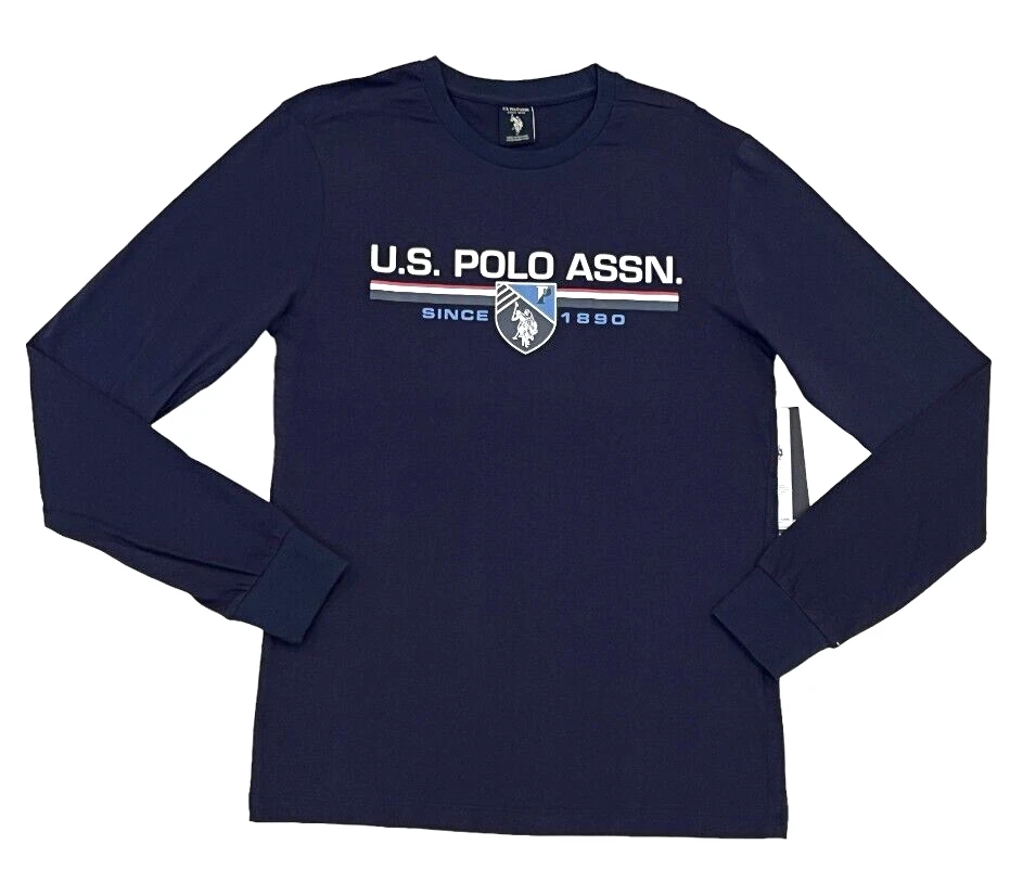 US Polo Assn Player USPA Big Logo Long Sleeve Crewneck Classic Tee T Shirt XL