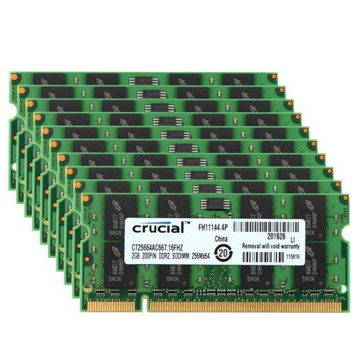20Go 16Go 8Go 4Go 2Go DDR2 667MHz PC2-5300S 200Pin SODIMM Laptop Mémoire Crucial - Zdjęcie 2 z 17