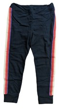 SUNDRY Women's Vertical Stripes Sweatpants Dark Blue Navy Size 3 crop