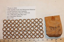 Made In USA Bag Of 50 Small Cork Pushrod Seals Harley #17955-36 BT36-79,XL57-79