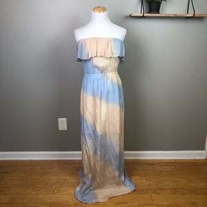 orange and blue maxi dress