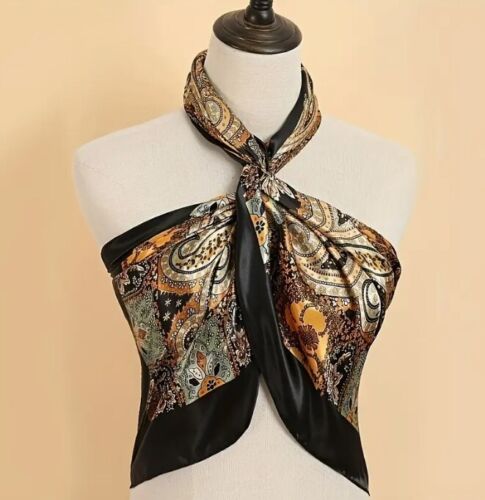New Large Women’s Imitation Silk Scarves / Scarf Designer Print Head 119 Options - Picture 120 of 229