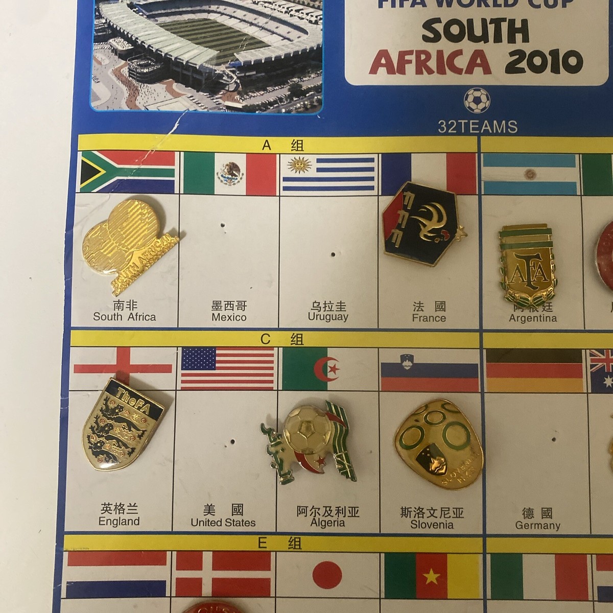 2010FIFAサッカーワールドカップ出場国オリジナルピンズセット 2010FIFAサッカーワールドカップ出場国オリジナルピンズセット
