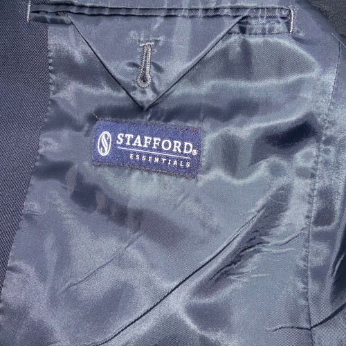 Stafford Jacket Mens 42R Blue Blazer Cotton Classic Fit Sport Coat gold button - Picture 5 of 8