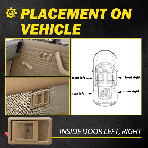 Pair Beige Interior Door Handle US For Toyota Coralla 1988-1993 Tercel 1987-1990 - Foto 6 di 15