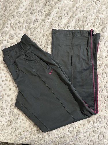 Women’s Nike Pants With Pockets Sz Xl Gray With Pink Stripe T3