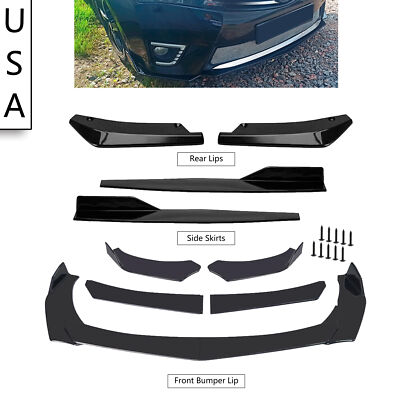 Voorbumper Lip Splitter Kit,3 Stks Gloss Black Hoge Taaiheid