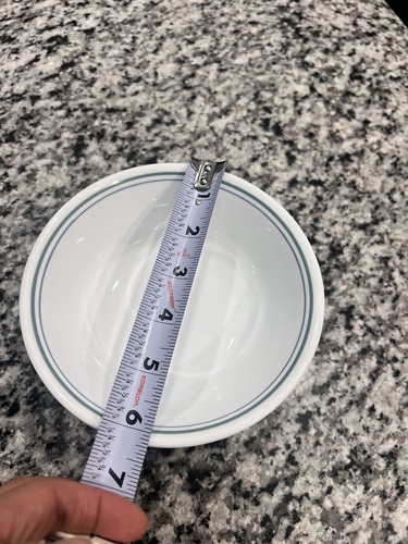 6*Corelle Rosemarie 6 1/4" Soup / Cereal Bowls Green Stripes EXCELLENT CONDITION - Picture 7 of 8