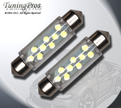(1 Pair) Set of 2 pcs Map Light Festoon 42mm 1.65'' 9 White LED Bulbs 562 578
