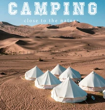 19.69Ft Canvas Glamping Camping Bell Tent Waterproof Yurts Large Outdoor Travel