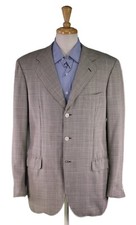 Brioni Nomentano Gray Knit Windowpane Wool Blazer Sportcoat 41R 42R