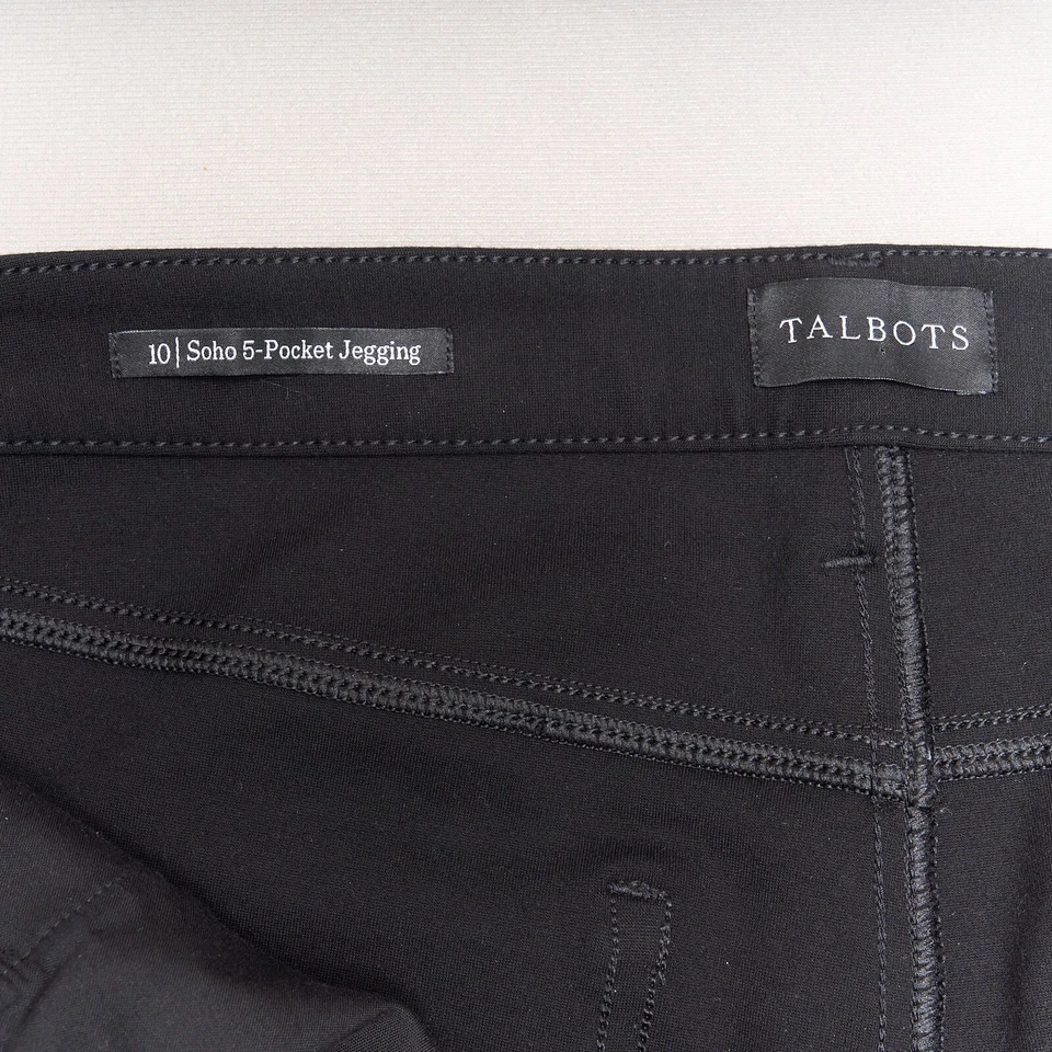 Pantalones ajustados Talbots Jeggings para mujer 10 negros tejidos ponte elásticos 5 bolsillos Foto 4 de 4