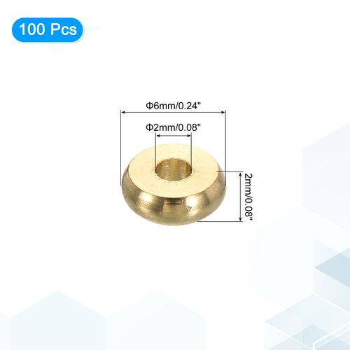 100 Pcs Brass Spacer Beads, 6mm Flat Round Beads Metal Heishi Bead, Gold - Picture 2 of 6
