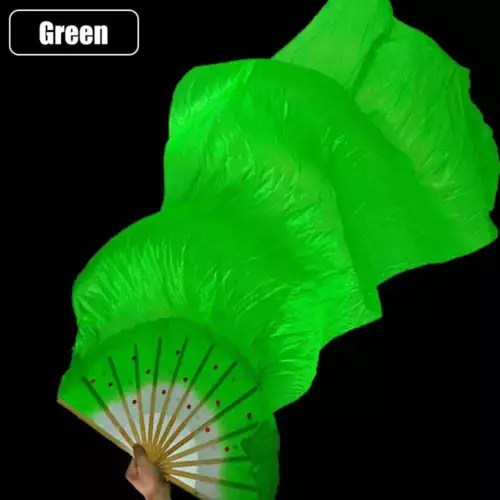 1.8m Long Belly Dance Silk Bamboo Fan Veil 1 Pair(L+R) 6 Colors - Picture 6 of 20