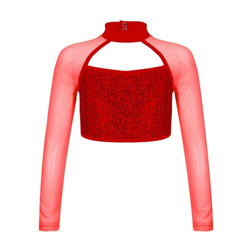 Kids Girls T-Shirt Gymnastics Dance Wear Hip-Hop Crop Top Stage Performance - Picture 51 of 77