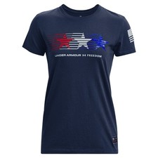 Under Armour 1377093 Women's UA Freedom Star T-Shirt, Academy, Medium