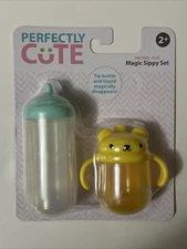 Perfectly Cute Magic Sippy Set Age 2+ Tip Baby Doll Bottle Cup Liquid Disappears