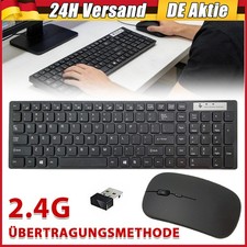 Kabelloses QWERTY Tastatur Set mit Maus 2.4GH...
