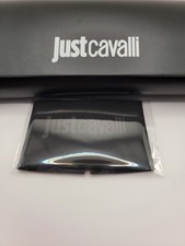 Just Cavalli Sunglasses, Black Leather Magnetic Case, White Logo, Sealed Cloth