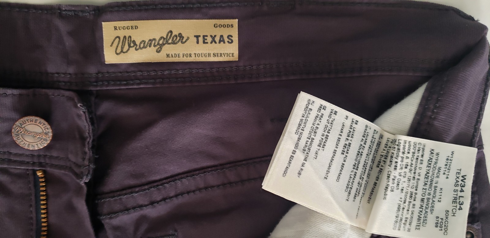 WRANGLER MOD. TEXAS - REGULAR - TAGLIA W34 - L32 - COTONE E ELASTAN - LEGGERI