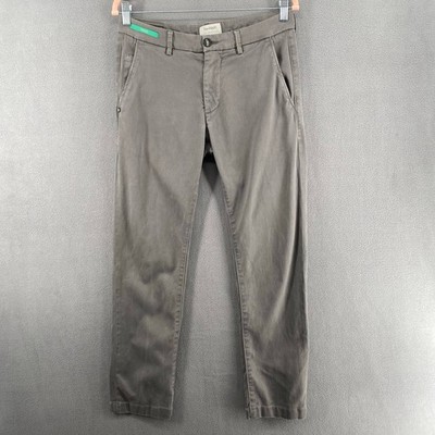 Re-HasH Sportswear Chic Canaletto Tencel Pants 32 Gray Stretch Golf Casual Italy