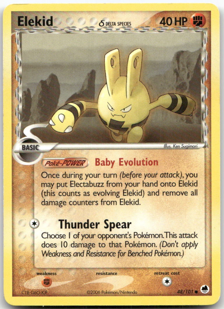 Elekid 48/101 Common Dragon Frontiers Pokemon LP