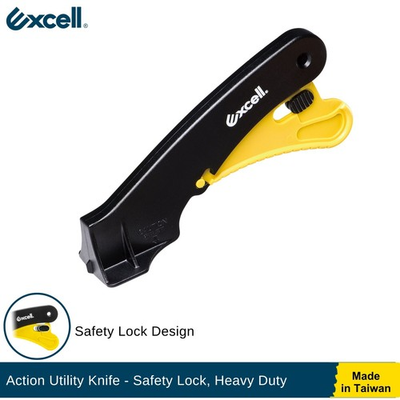 #ad Excell Action Utility Knife Safety Lock Heavy Duty Retractable w 3 Blades $9.90