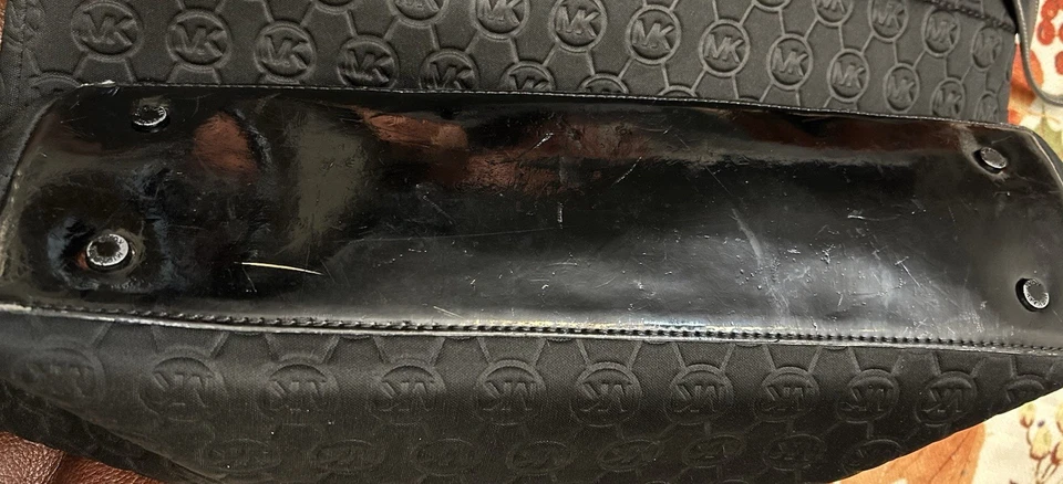 Michael Kors Jet Handbag Tote Purse Black Monogram Signature Large - Image 4 of 4