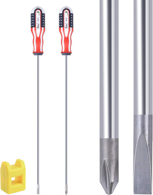 Slotted and Phillips Screwdriver, PH1 12'' Long Cross-Head and Flat Blade Magneti