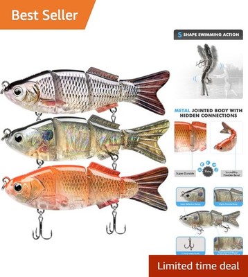 Vibrating Swimmax Fishing Lures with Treble Hooks - Perfect for Walleye & Pike